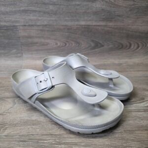 Miniso Flip Flop Sandals Mens Silver Anti Slip EVA Comfort Waterproof‎ Lounge